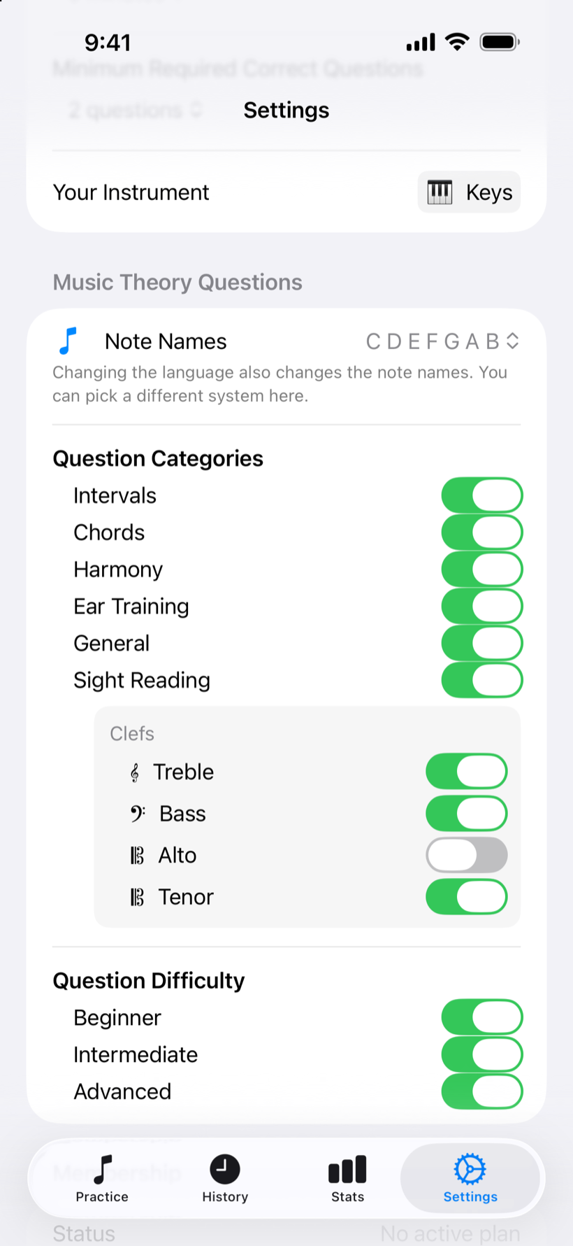 Tune questions to your level